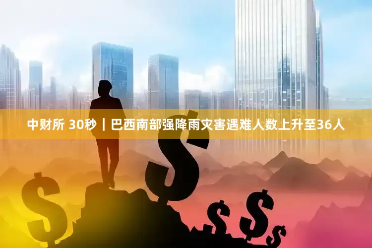 中财所 30秒｜巴西南部强降雨灾害遇难人数上升至36人